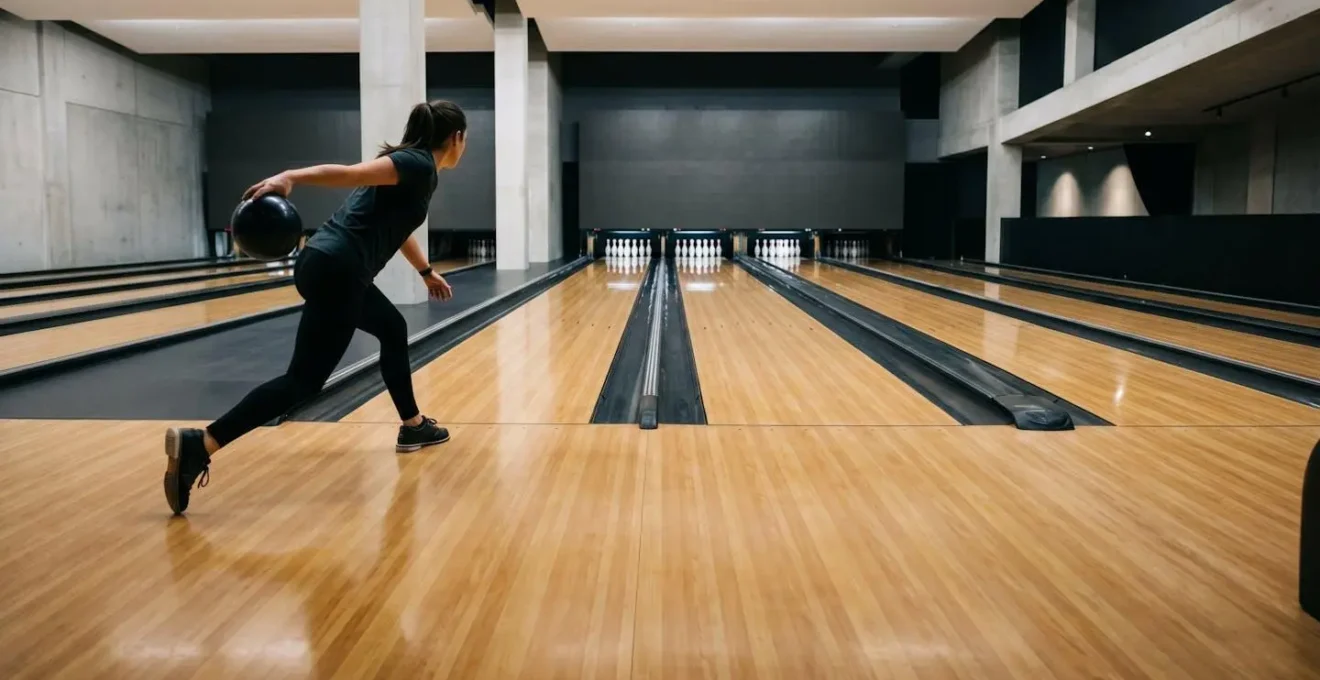 Bowler professionnel ajustant sa position sur une piste de bowling lors d'un changement de comportement